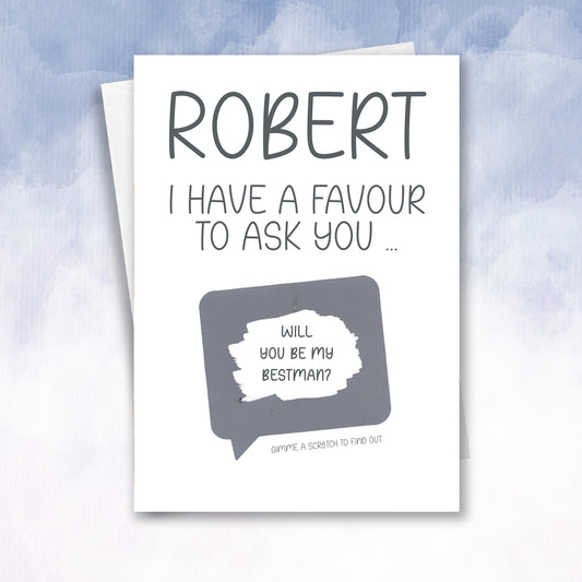 Be my Best Man Proposal Personalised Scratch Card Ask you a favour - 2f75e5-2