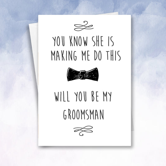 Best man or Groomsman proposal wedding card - Choose Bow tie - 2f75e5-2