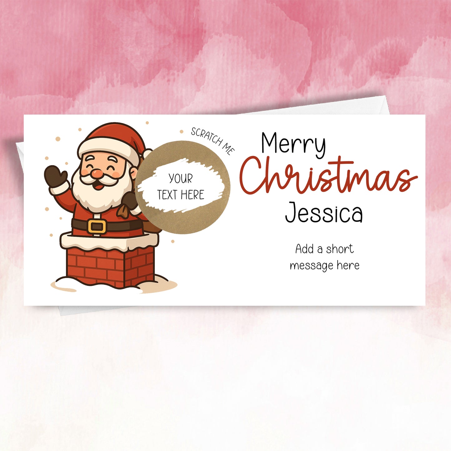Personalised Christmas Scratch-Off Gift Card – Surprise Reveal Lucky Ticket