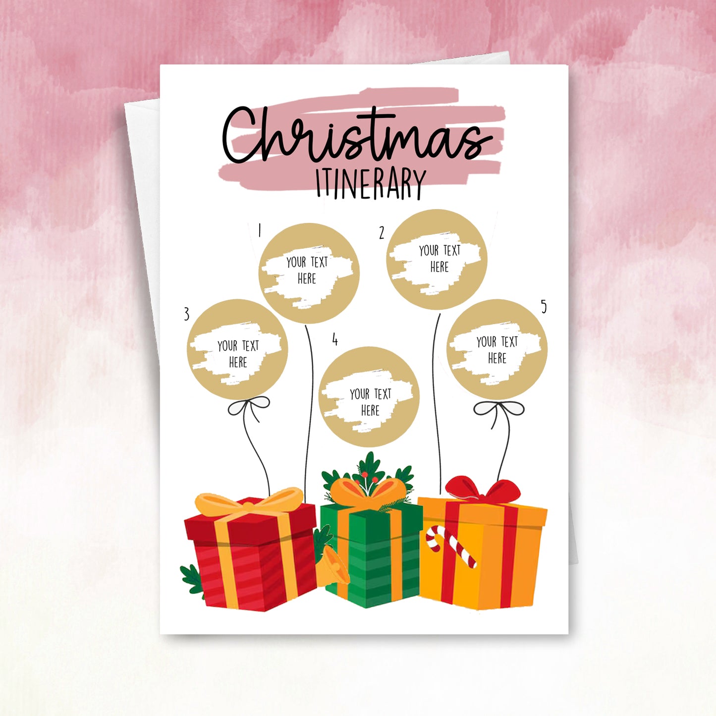 Personalised Christmas Itinerary Scratch Card Voucher