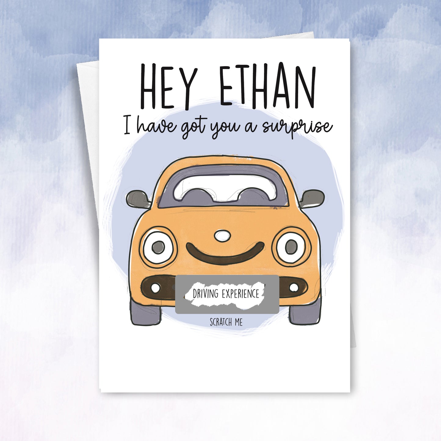 Car themed Personalised Scratch card - 2f75e5-2
