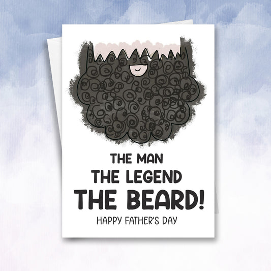 Dad Beard Father's Day Card - Funny Dad Father's Day Card