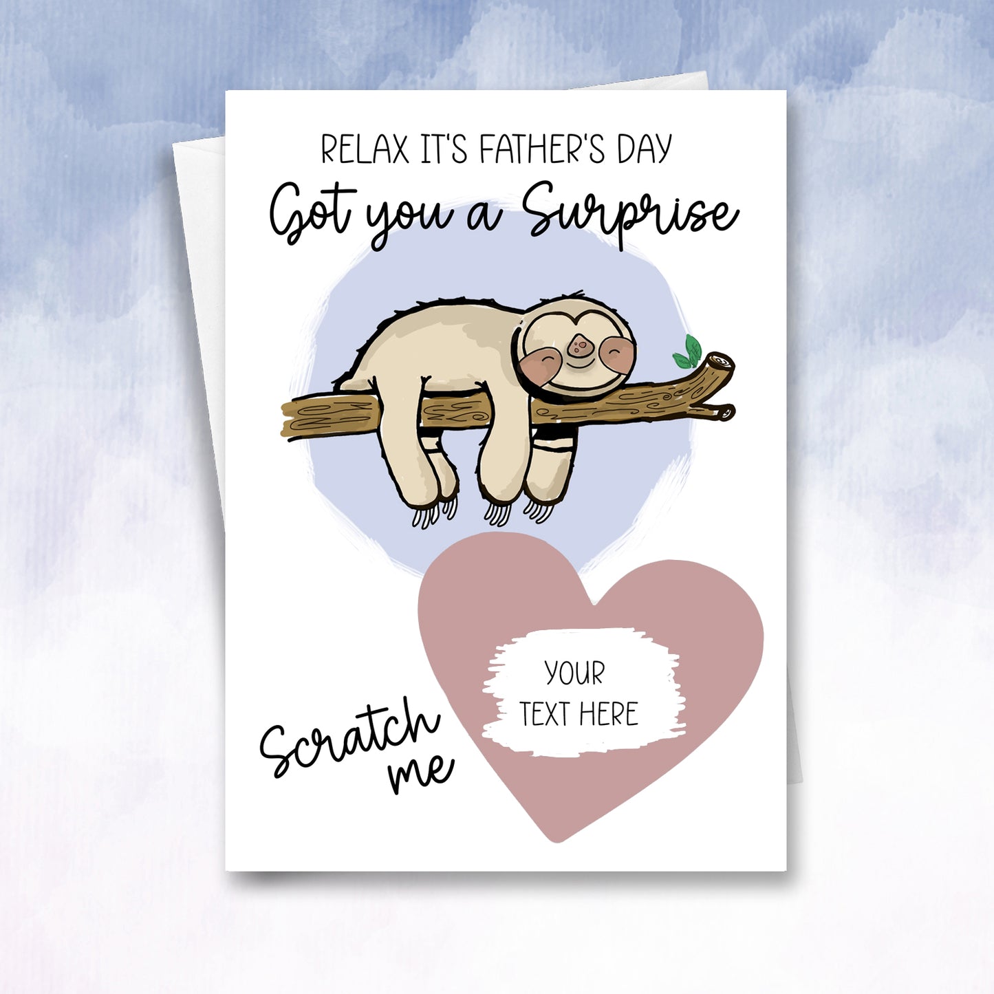 Personalised Lazy Sloth Father's day Card
