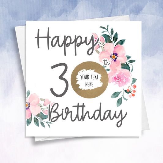 Floral 30th Birthday Scratch off Card - 2f75e5-2