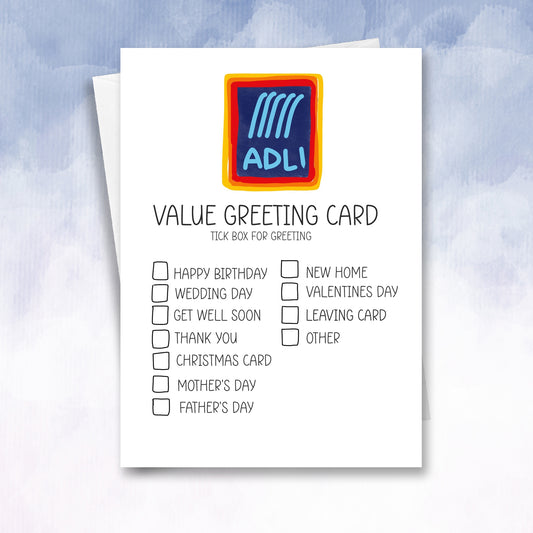 Funny Value Select your Own Aldi Greeting card - 2f75e5-2