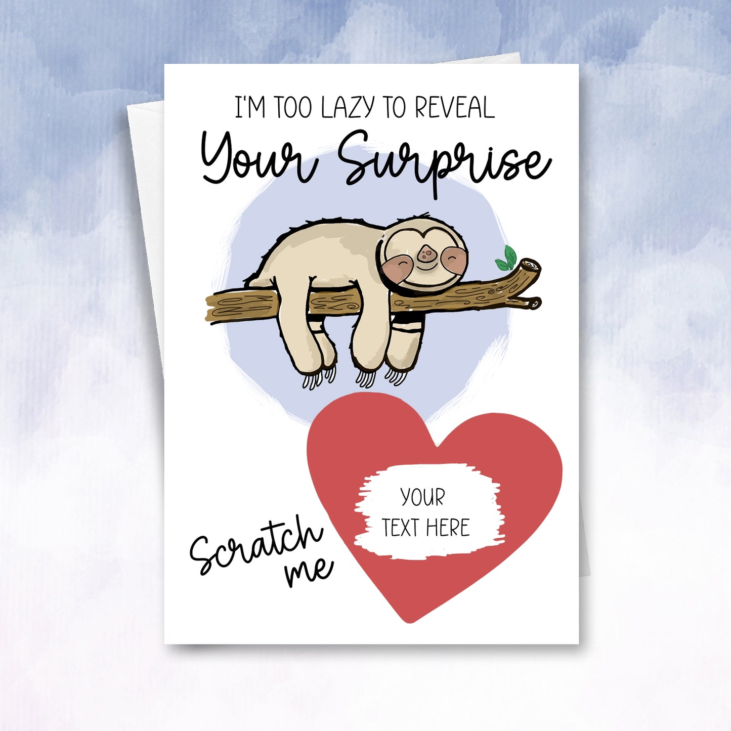 Lazy Sloth Scratch Off Reveal Card - 2f75e5-2