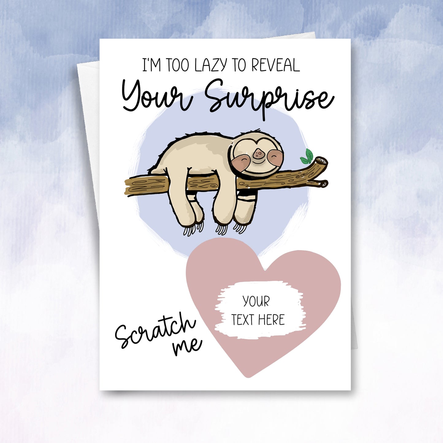 Lazy Sloth Scratch Off Reveal Card - 2f75e5-2
