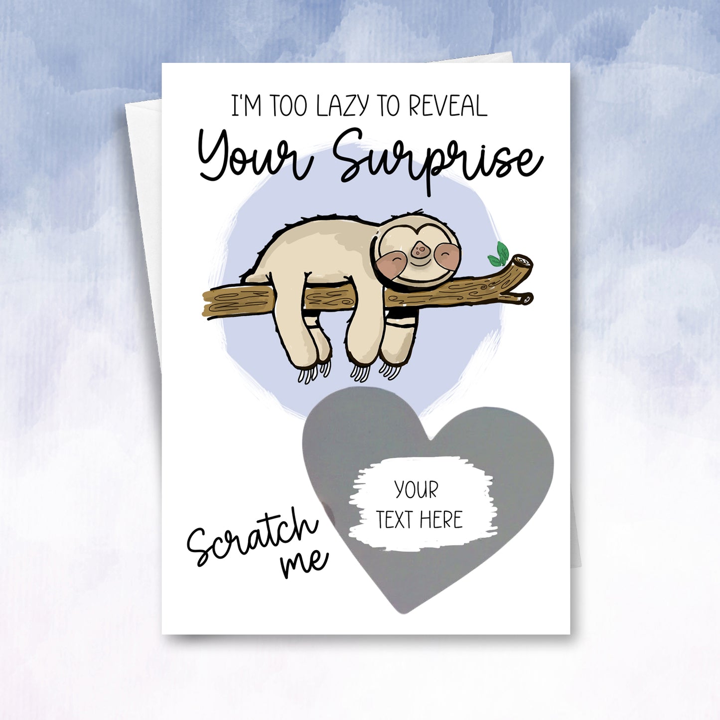 Lazy Sloth Scratch Off Reveal Card - 2f75e5-2