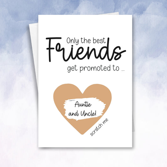 Only Best Friends Get Promoted to Auntie Uncle Pregnancy Reveal Scratch  Card - 2f75e5-2