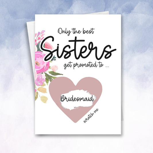 Only The Best Sisters Get Promoted to Bridesmaid or maid honour proposal card - 2f75e5-2