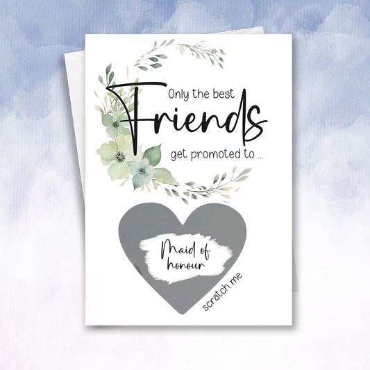 Only the best friends get promoted to Bridesmaid Personalised Card - 2f75e5-2