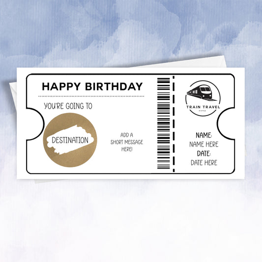 Personalised Birthday Faux Train Ticket Surprise Scratch Card - 2f75e5-2