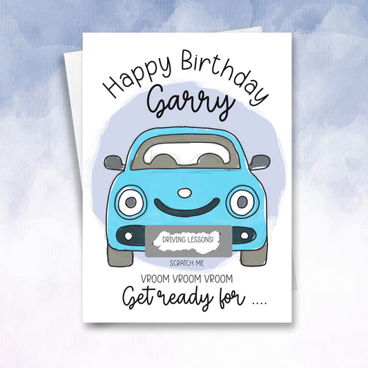 Personalised Birthday Scratch Card Driving lessons reveal - 2f75e5-2
