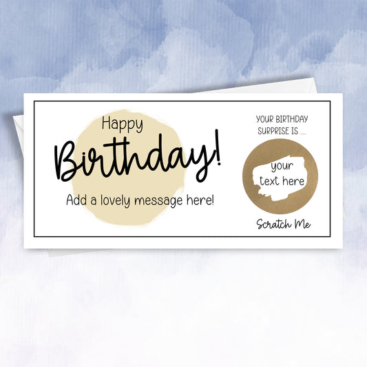 Personalised Birthday Scratch Off Gift Reveal Voucher - 2f75e5-2