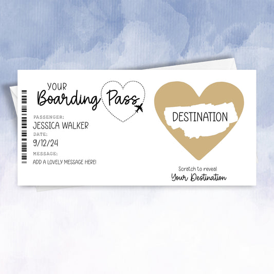 Personalised Boarding pass Scratch Off Gift Reveal Voucher - 2f75e5-2
