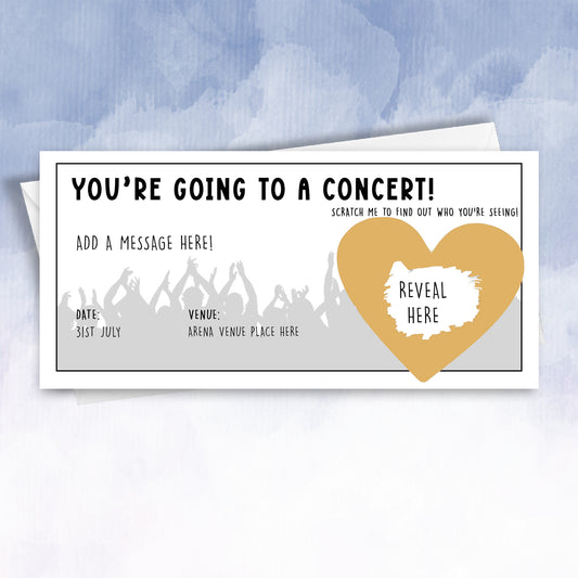 Personalised Concert Reveal Scratch Off Card - 2f75e5-2