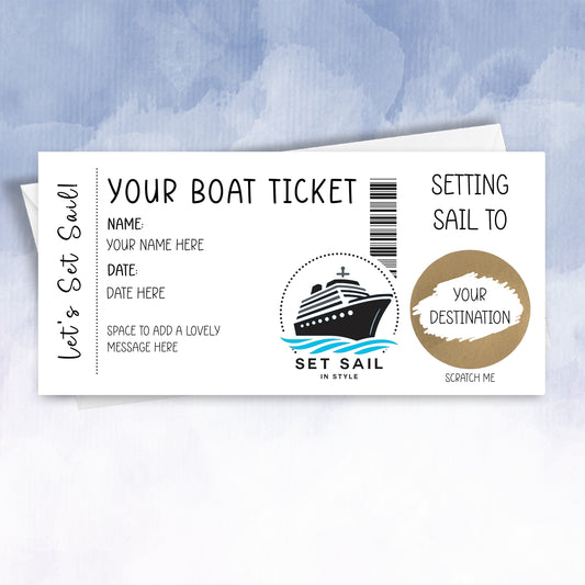 Personalised Cruise or Boat Holiday Reveal Scratch Card - 2f75e5-2