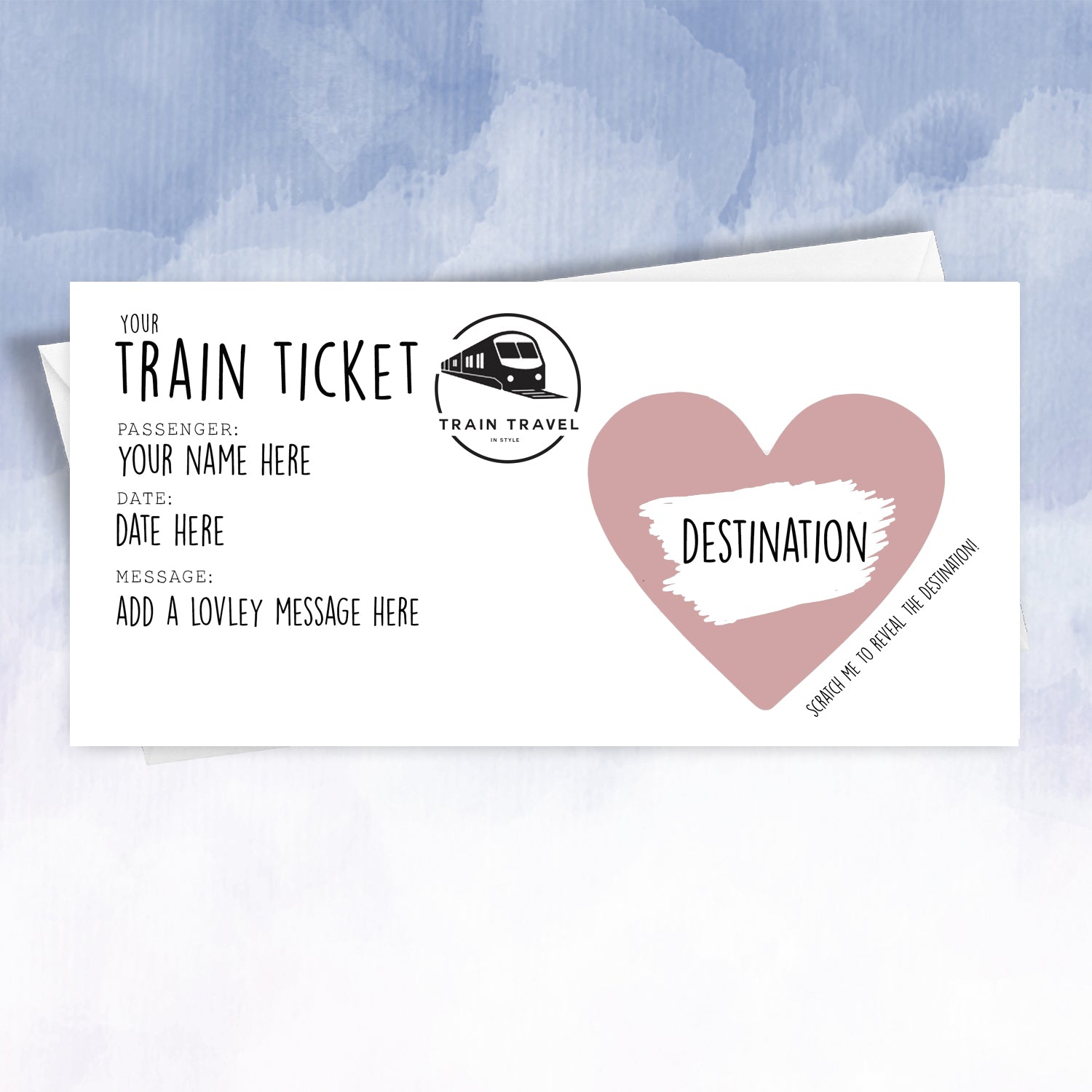 Personalised Faux Train Ticket Surprise Scratch Card - 2f75e5-2