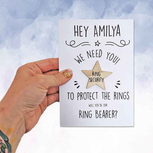 Personalised Ring Bearer Security proposal card - 2f75e5-2