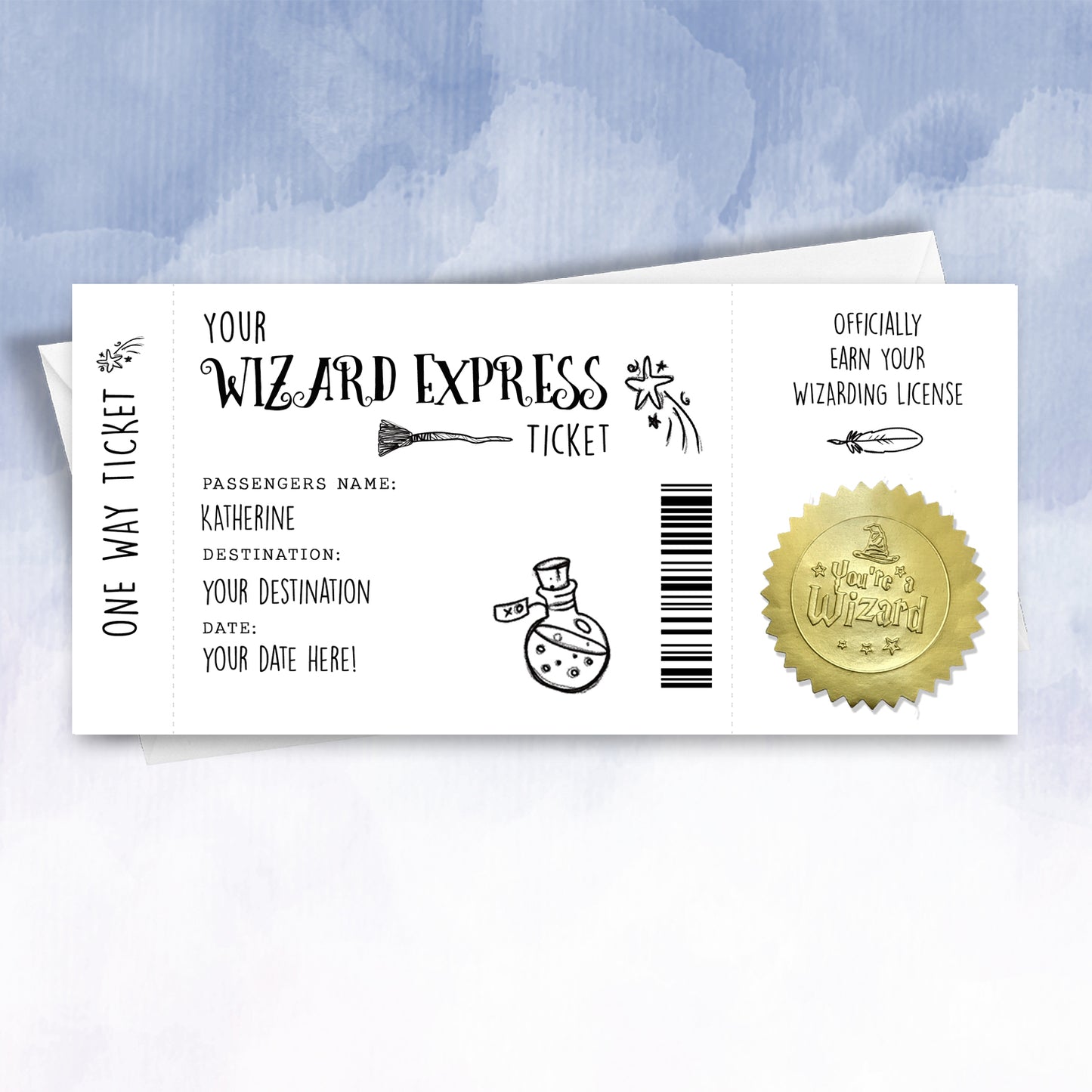 Personalised wizard train ticket we are going to magical tour wizard - 2f75e5-2