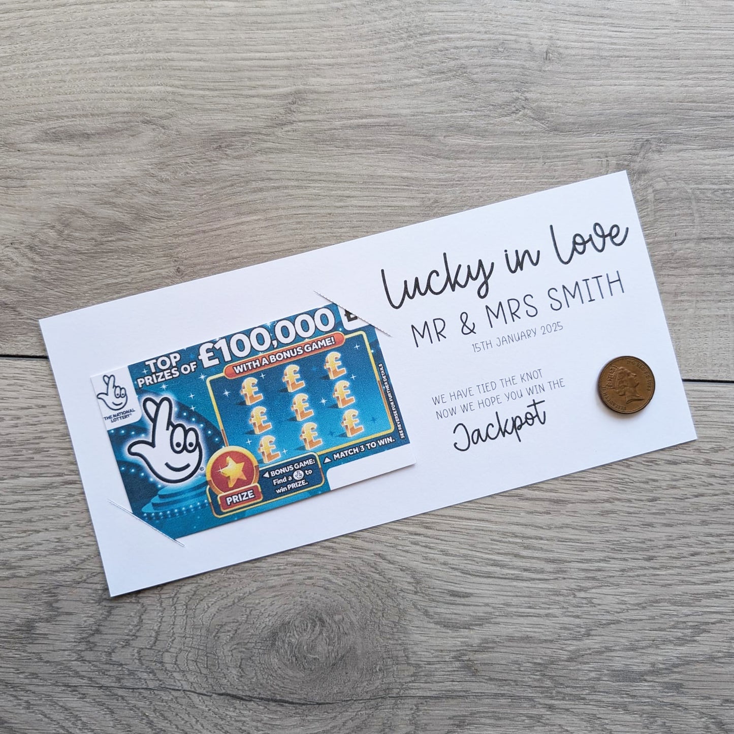 Scratch Card Holder. Lottery Ticket Wallet. Wedding Favour. Personalised Favour. Wedding Gift squidgemakes