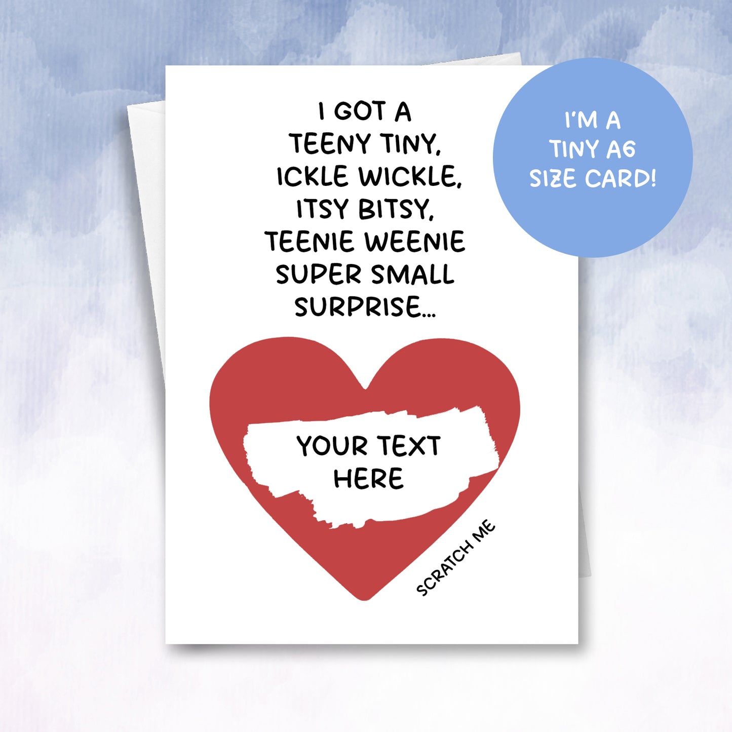 Mini Scratch off small surprise personalised card