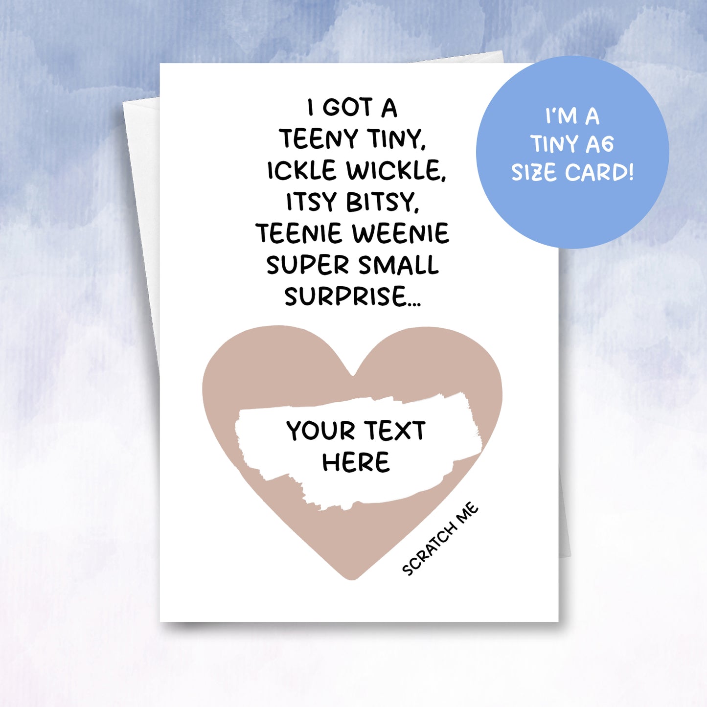 Mini Scratch off small surprise personalised card