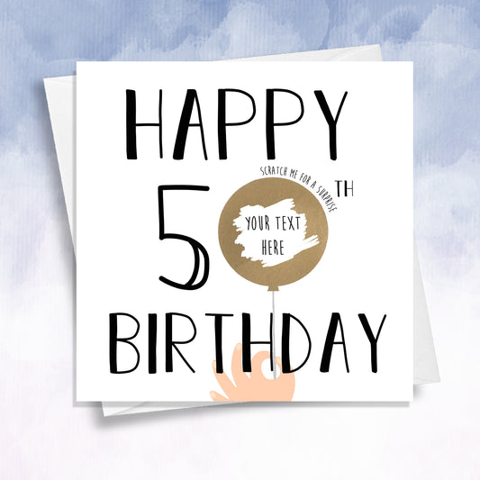 50th birthday scratch card squidgemakes