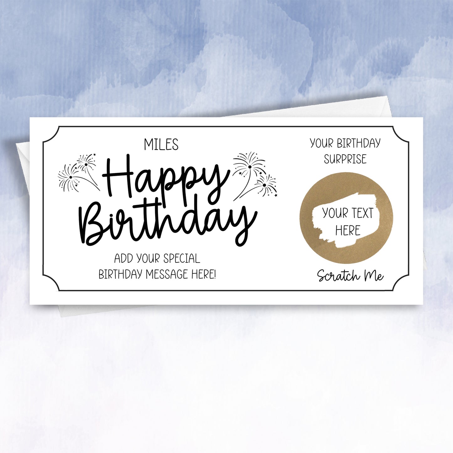 Personalised Scratch Off Birthday Card