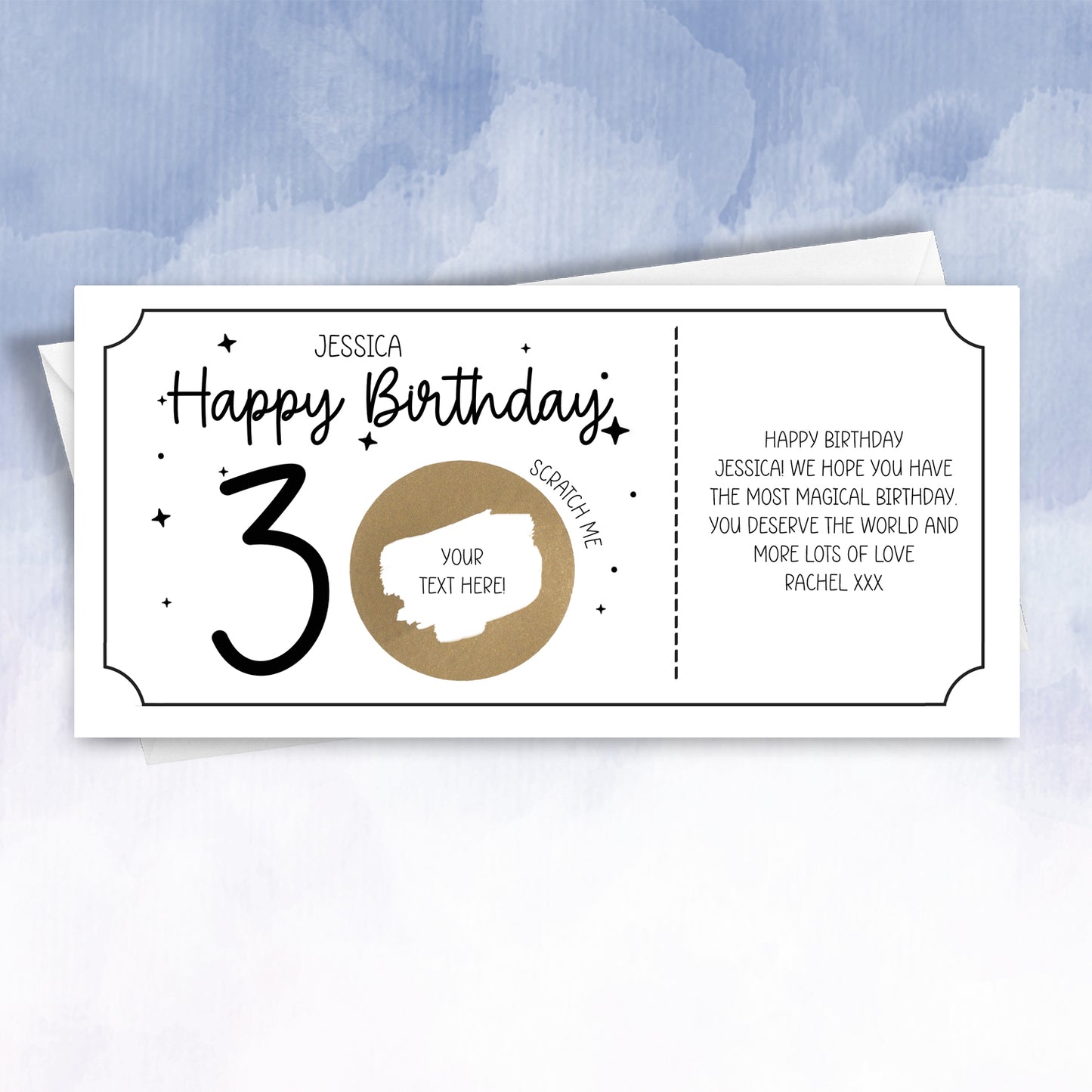 Personalised Birthday Milestone Age Scratch To Reveal Card