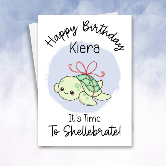 Personalised Tortoise Birthday card