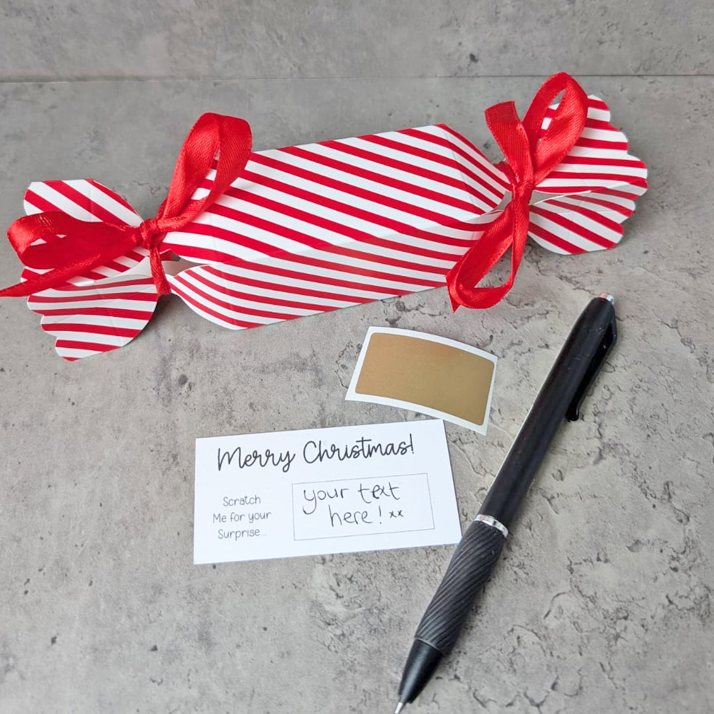 Christmas Cracker Scratch off reveal 3d card