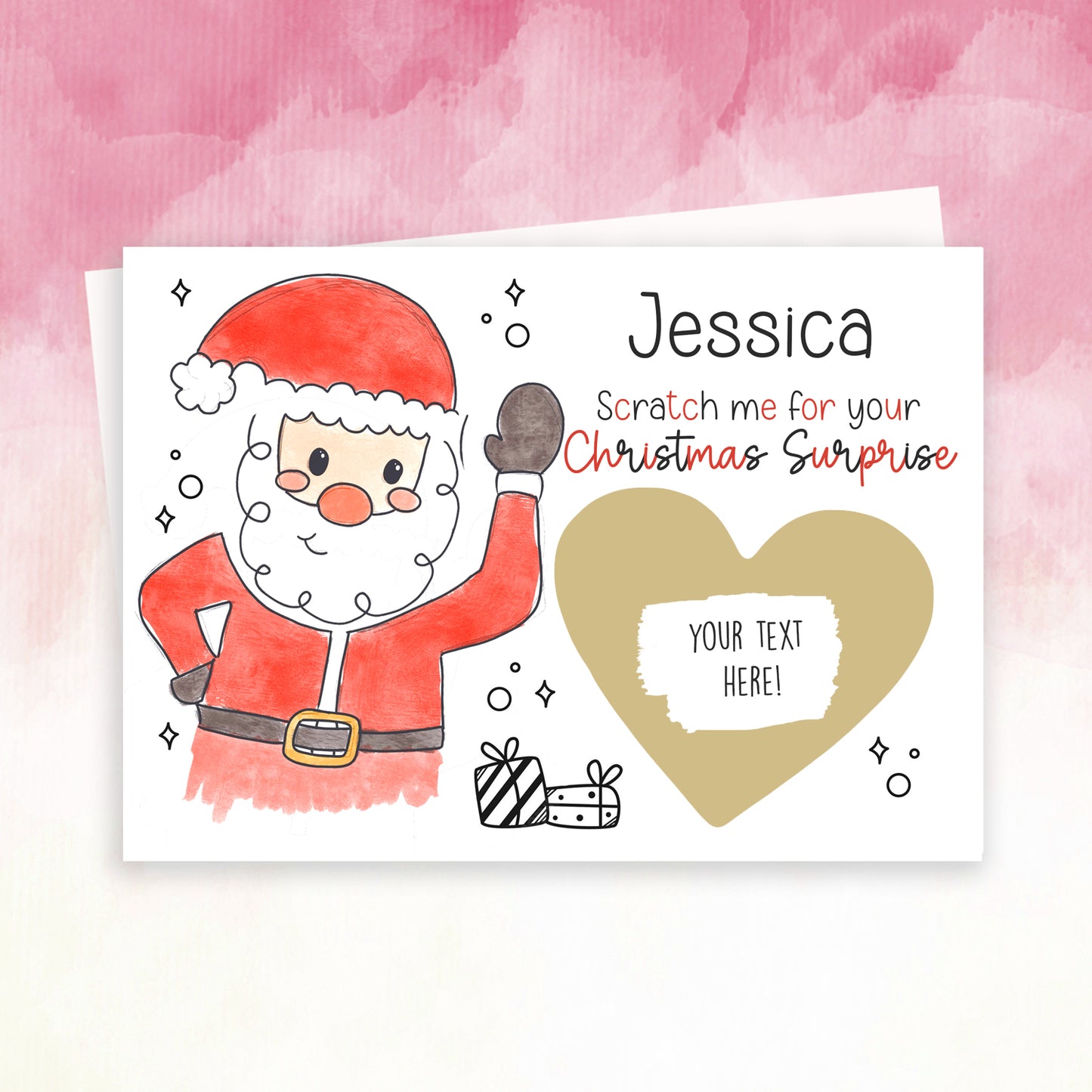 Personalised Santa Christmas Scratch Off Card
