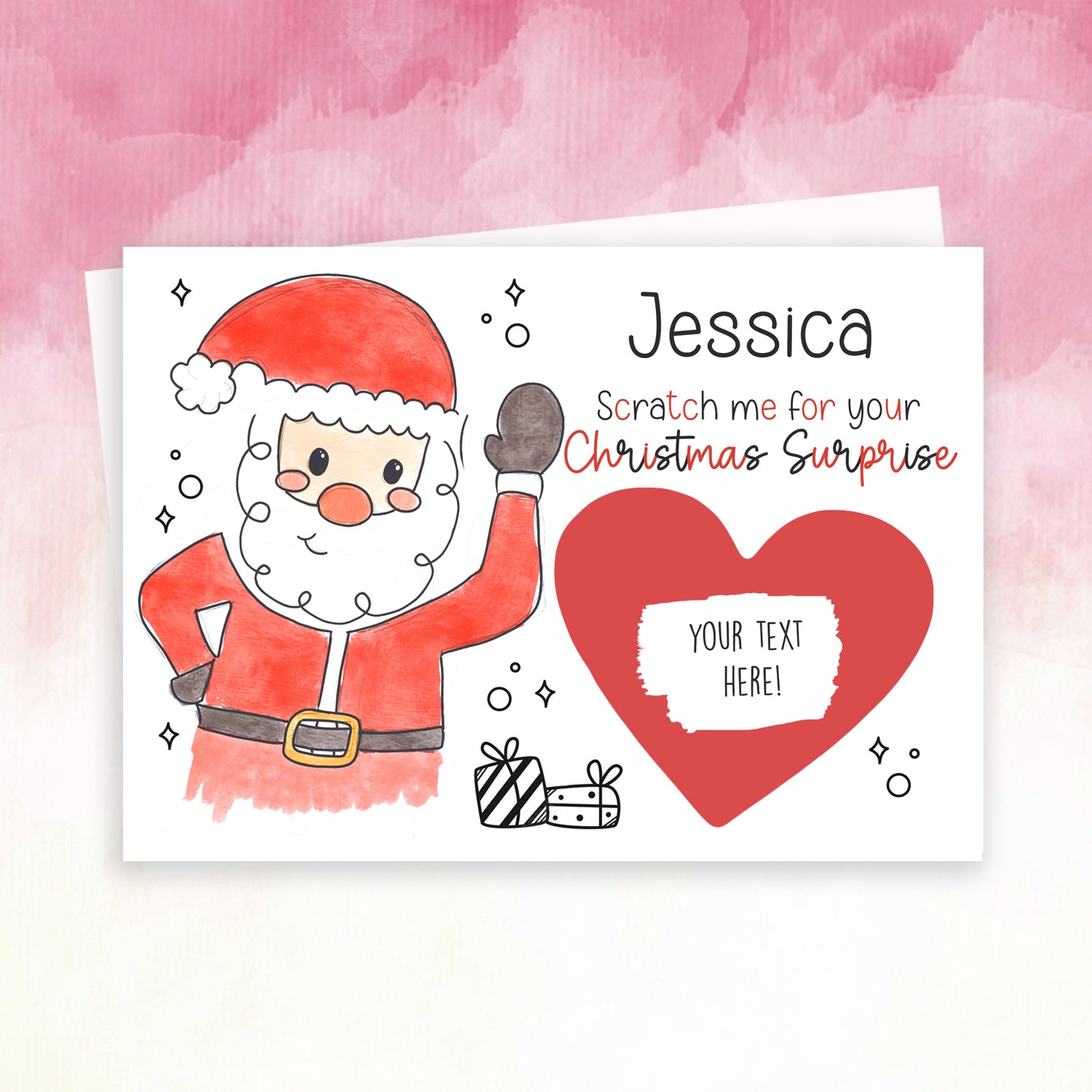 Personalised Santa Christmas Scratch Off Card