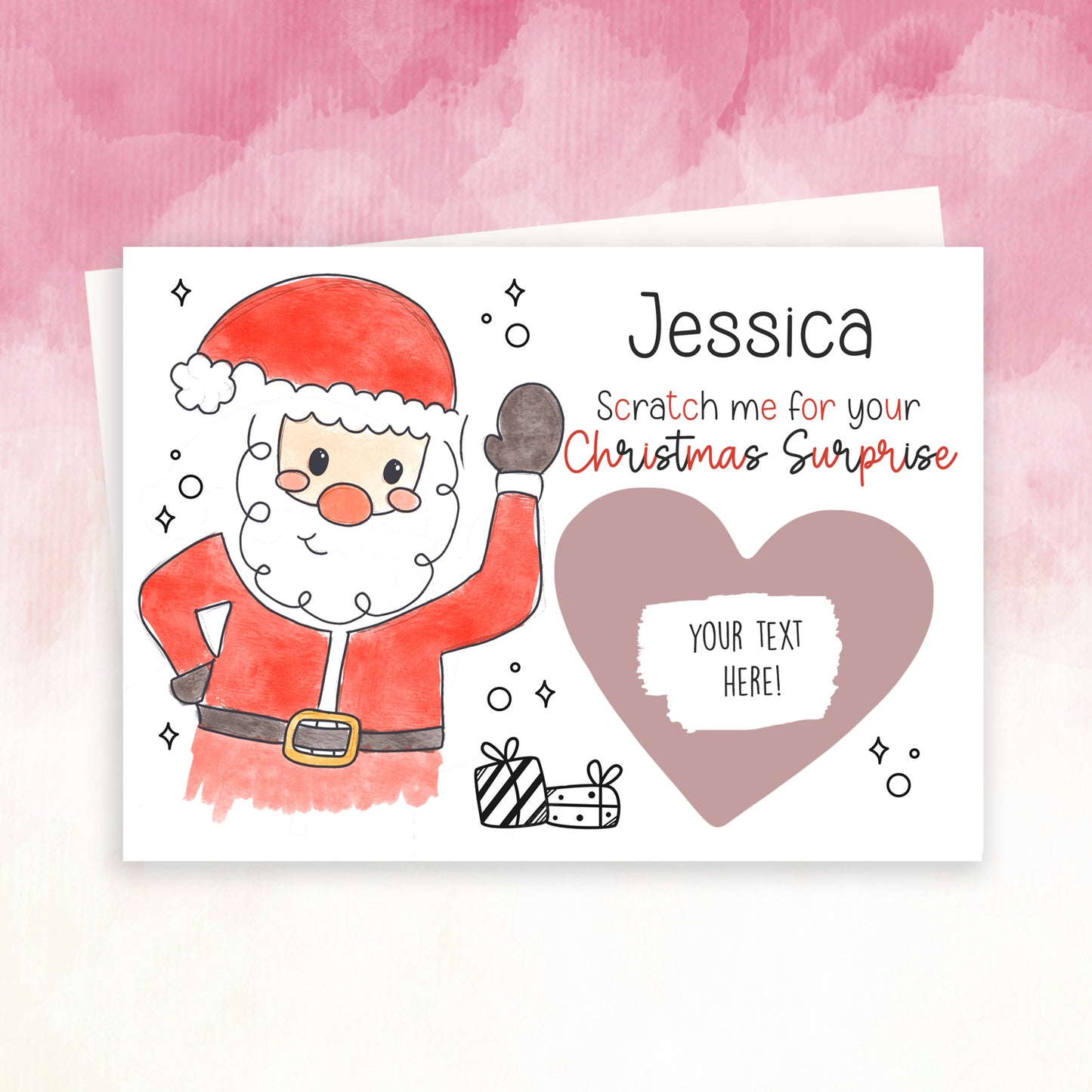 Personalised Santa Christmas Scratch Off Card