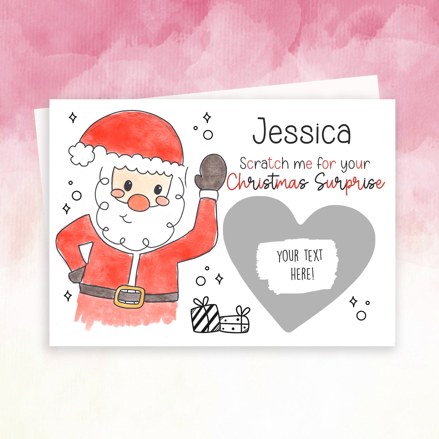 Personalised Santa Christmas Scratch Off Card