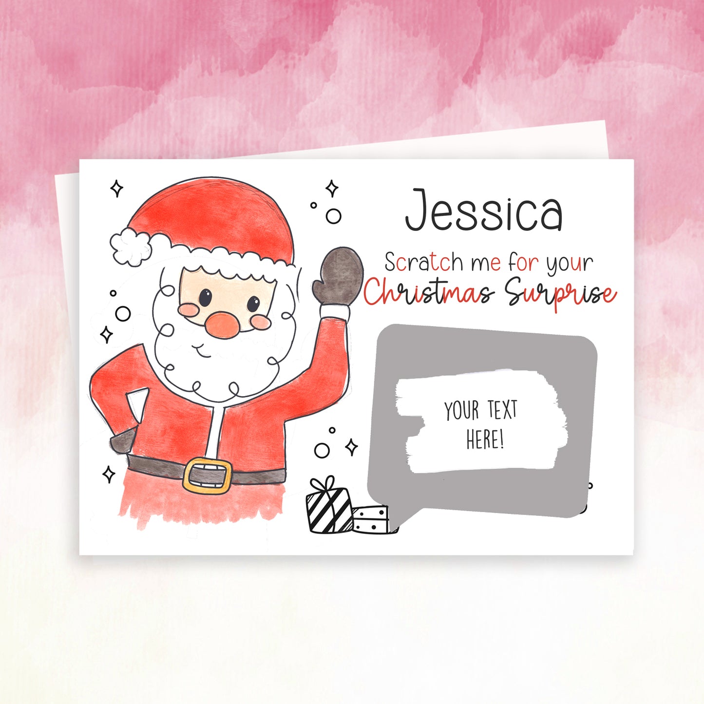Personalised Santa Christmas Scratch Off Card