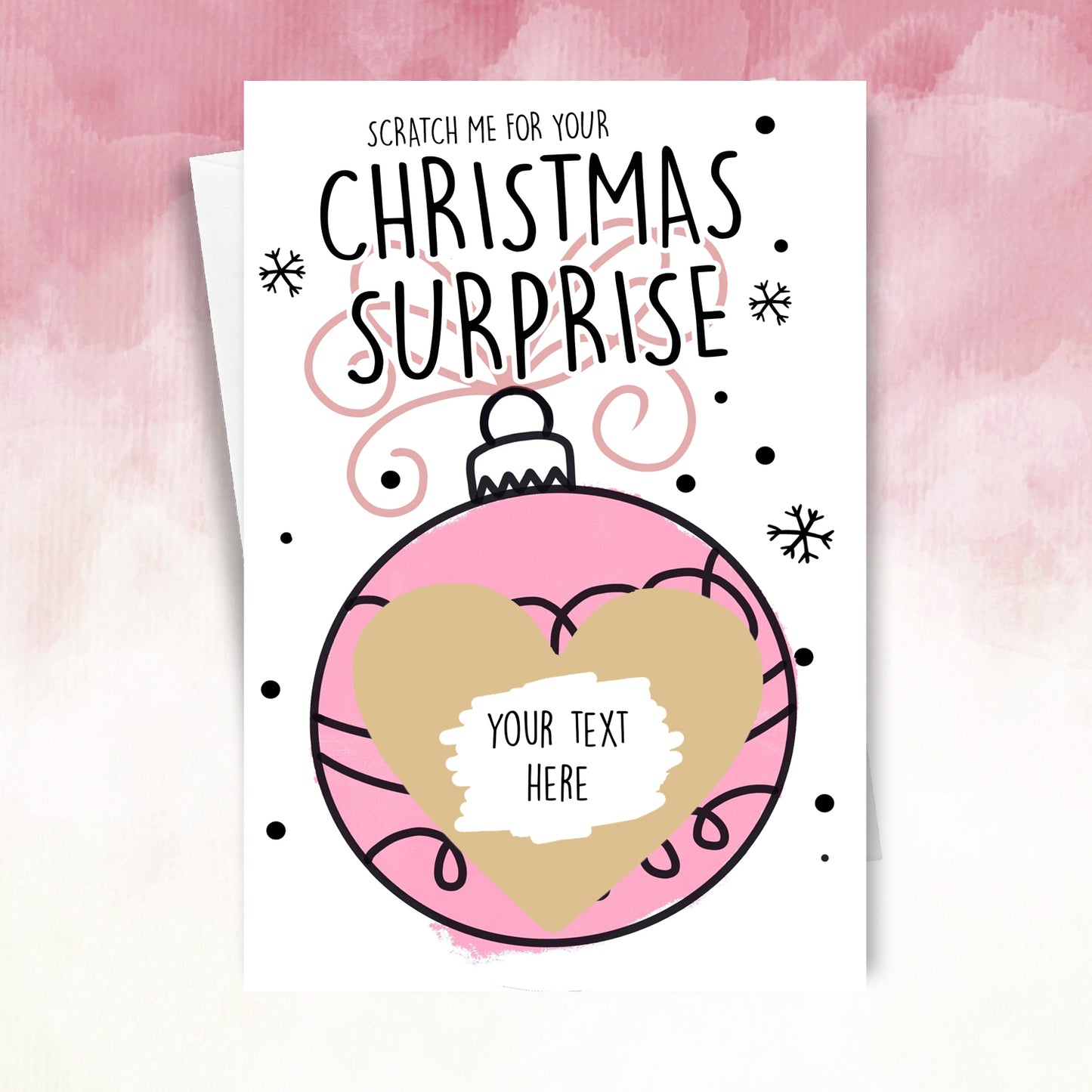 Personalised Christmas Bauble Scratch Card – Surprise Reveal Xmas Gift for Friend or Family