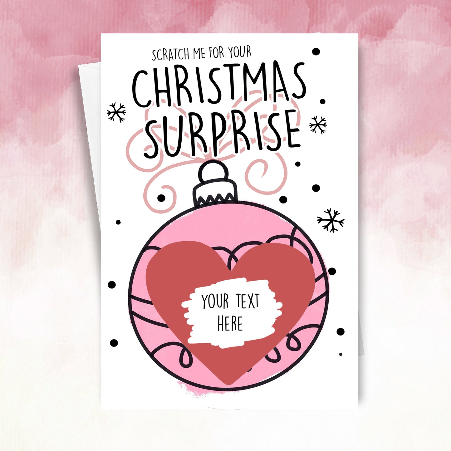 Personalised Christmas Bauble Scratch Card – Surprise Reveal Xmas Gift for Friend or Family