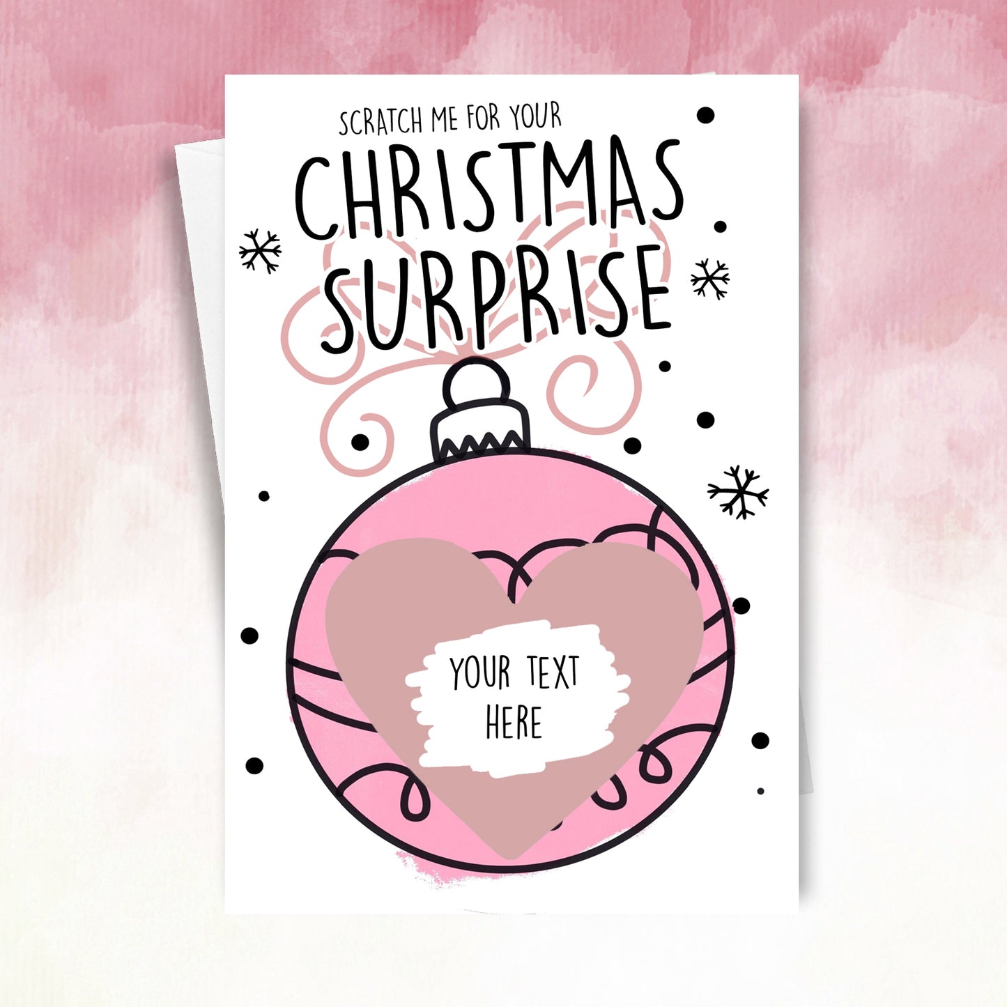 Personalised Christmas Bauble Scratch Card – Surprise Reveal Xmas Gift for Friend or Family