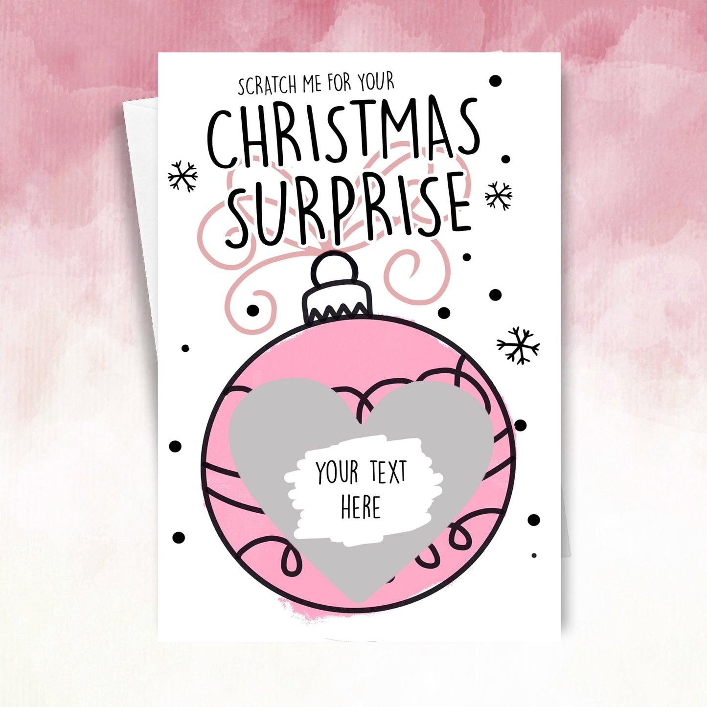 Personalised Christmas Bauble Scratch Card – Surprise Reveal Xmas Gift for Friend or Family