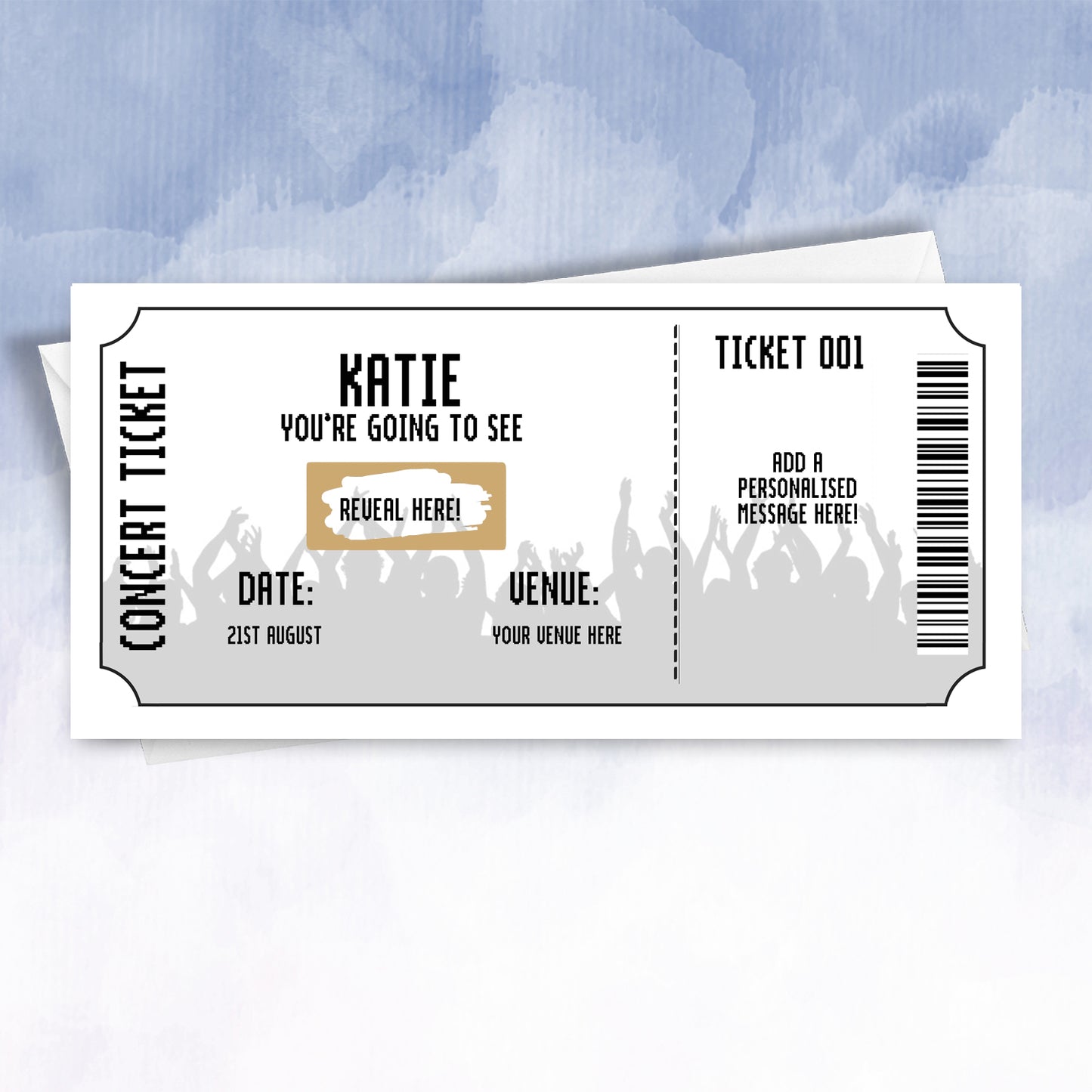 Concert or Festival Gig Ticket Scratch off Reveal