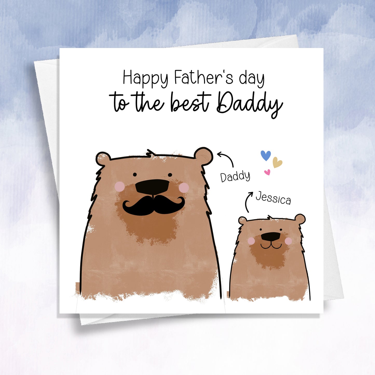 Personalised Cute Father's Day baby Child Bear card