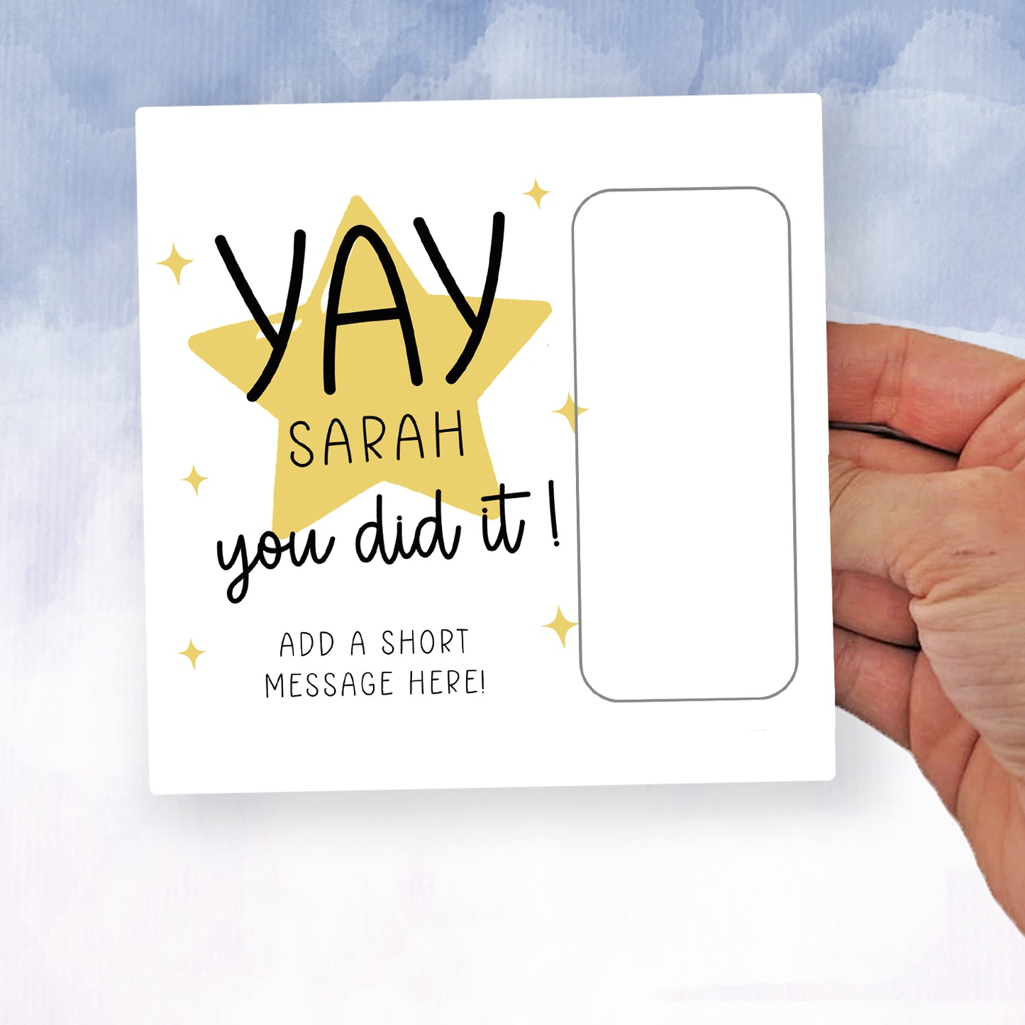 Yay you Did it well done money wallet card Personalised gift