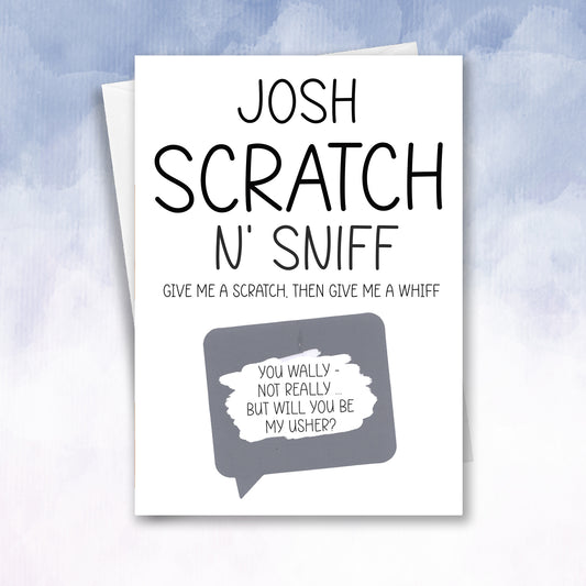 Funny Scratch & Sniff Be my Best Man Proposal Personalised Scratch Card