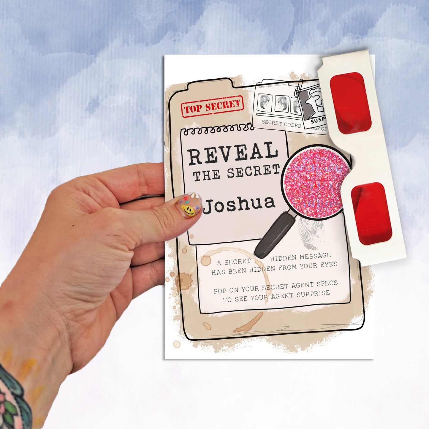 Birthday Secret Spy Glasses Reveal Card