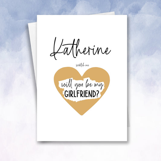 Personalised Will you be my Girlfriend, Boyfriend or Partner Scratch Card