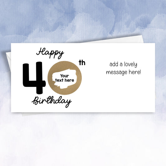 40th Birthday Scratch off Card - squidgemakes