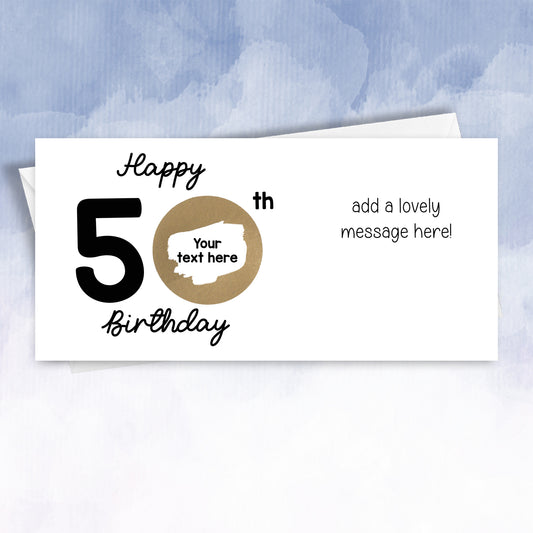 50th Birthday Scratch off Card - squidgemakes