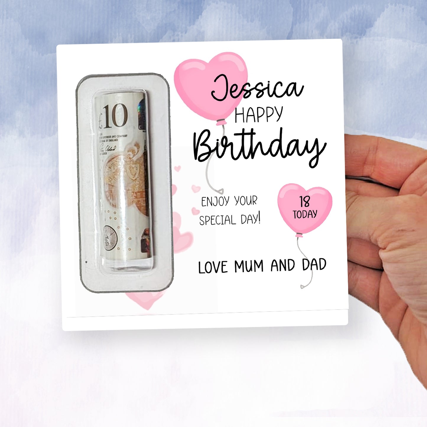 Personalised Money Gift For Birthday, 18th Birthday Gift, Money Gift Holder, 13th 16th 21st Birthday